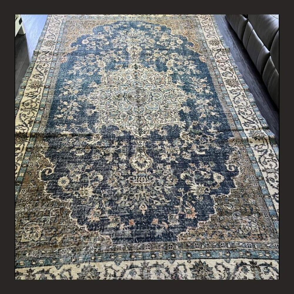 One of a Kind Vintage Anatolian Rug with Rare Hidden Medallion Motif 10.3x6 ft